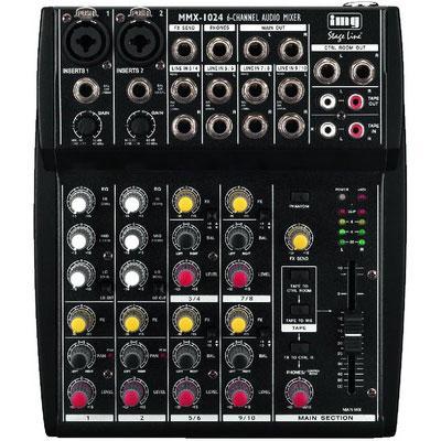 MMX-1024 6-Channel Audio Mixer with Phantom Power