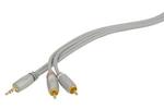 Stereo 3.55mm Jack Plug to 2 x RCA Plugs. Various Sizes - Silver  Collection 