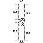 MZF-8086 Pairs of Locking Profiles 5 x 2 Profile Rails of 2m each 