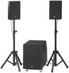 Compact Professional Active PA System, 1,500WMAX, 1,100WRMS 