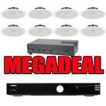 Acoustic Solutions Amplifier with 8 x Ceiling Speakers & Switch 