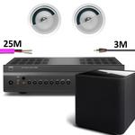 NAD C326BEE Amplifier 2 x KEF Ci80QR with KEF Kube 1 Subwoofer &amp; Cable 