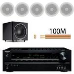 Onkyo TX-SR313 5.1 Amplifier, 5 x Ceiling Speakers & Subwoofer 