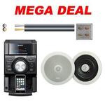  Sony Stereo System with iPod Dock, Pair 60W Ceiling Speakers + Extras 