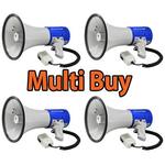 Multi Buy: 3 x 25W Megaphone With Siren Fire Service Approved - NEXT DAY DELIVERY 