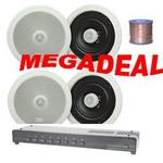 2 Pairs of 5.25'' Pro, 8-Zone Speaker Switch & 100m Hi-Grade Cable MEGADEAL 