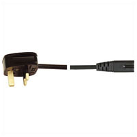 3-pin UK Plug - Figure 8 Connector Mains Lead 1.5m