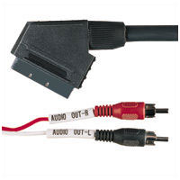 Scart Plug To 2 X RCA Phono Plugs - 2m