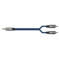 High Quality Gold Plated 2 X RCA Phono Plugs To 1 X 3.5mm Stereo Plug Various Lengths