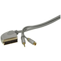 Switched SCART Plug To S-VHS Plug & Stereo 3.5mm Jack PlugSilver Link Collection Various Lengths