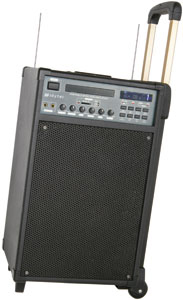 Portable MP3 / PA System with 2 Wireless Microphones
