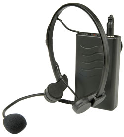 VHF WIRELESS TRANSMITTER WITH HEADSET MICROPHONE - 175Mhz