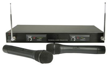 2 Channel VHF Wireless Handheld Microphone System