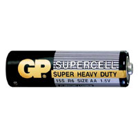 GP Supercell Zinc Carbon 4 x AA 1.5v Batteries