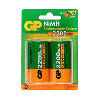Rechargeable NiMH 2 x D 1.2v/2200mAh Batteries