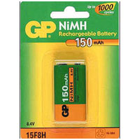 Rechargeable NiMH 1 x PP3 9V/150mAh Battery