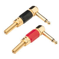 Heavy Duty Gold Plated Right Angle 6.3mm Mono Jack Plugs Red or Black