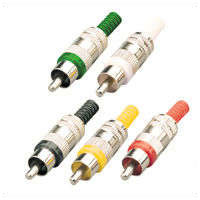 RCA Phono Plug Head Chromed Metal Body Various Colours