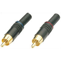 Teflon Coated Gold Plated RCA Phono Plug 9mm� Various Colours