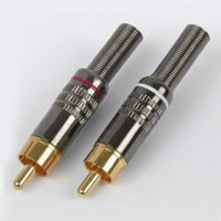 Teflon Coated Gold Plated RCA Phono Plug 6mm� Various Colours