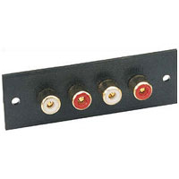 4 x Gold Plated RCA Chassis Socket Plate
