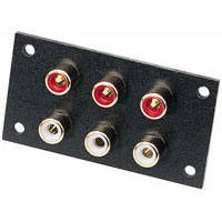 6 x Gold Plated RCA Chassis Socket Plate