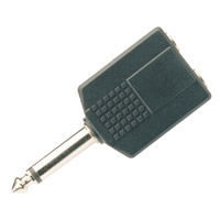 6.3mm Mono Plug To 2 x 6.3mm Mono Sockets