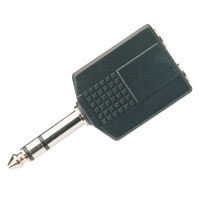6.3mm Stereo Plug To 2 x 6.3mm Stereo Sockets