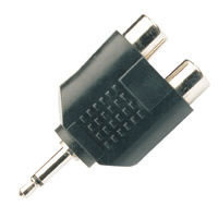 3.5mm Mono Plug To 2 x RCA Phono Sockets