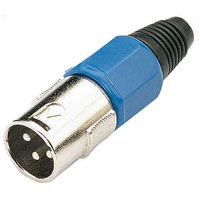 Pair of 3 Pin XLR Plugs In Blue