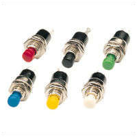 Miniature Push-To-Make Switch Normally Open 125Vac Various Colours