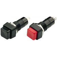 Square Push-To-Make On/Off Switch 250Vac Various Colours