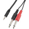MCA-204 3.5mm stereo plug to 2 x 6.3mm mono plug 2m