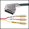 Scart Plug To 3x RCA Phono Plugs - 24k Gold Connectors - Oxygen Free - Teflon Insulation - 1.5m