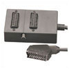 2 Way <b>Switched</b> Scart Splitter Box Nickel Plated