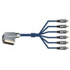 Scart Plug To 6 X RCA Phono Plugs  - 24k Gold Connectors - Oxygen Free - Teflon Insulation - 1.5m