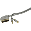 Switched Scart Plug to S-Video Plug and Stereo 3.5mm Jack Plug (Silver Link Collection)