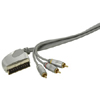 Switched Scart Plug to 3 x RCA Phono Plugs (Silver Link Collection)