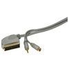 Switched SCART Plug To S-VHS Plug & Stereo 3.5mm Jack Plug  - Oxygen Free - 24k Gold Connectors - 1.5m
