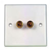 2 x 4mm Flush Mount Speaker Wallplate Binding Posts Gold