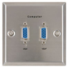 2 x VGA Steel Wallplate
