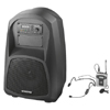 Portable UHF Amplifier System With Tie Clip & Headset Mic