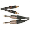 2 x RCA Phono Plugs To 2 x 6.3mm Mono Jack Plugs - 6.0m