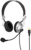 USB Stereo Headphones with Electret Headband Microphone