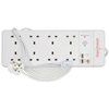 8 Way Surge Protected Extension Socket with Dual Telephone Sockets