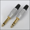 Gold Plated Aluminium Cover 6.3mm Jack Plug Mono/Stereo