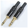 Gold Plated Black Body 6.3mm Jack Plug Mono/Stereo