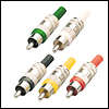 RCA Phono Plug Head Chromed Metal Body Various Colours