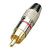 Gold Plated RCA Phono Plug Red Ident Ring