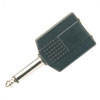 6.3mm Mono Plug To 2 x 6.3mm Mono Sockets